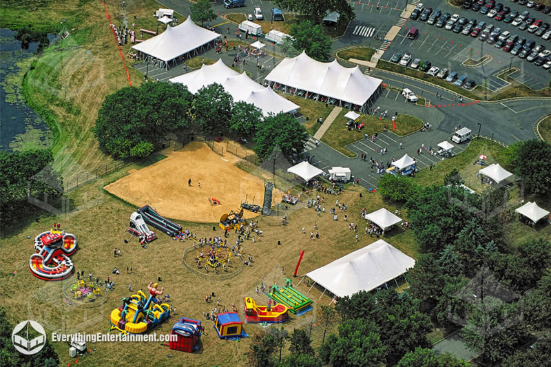 company-picnic-amusements-and-tents-aerial-view