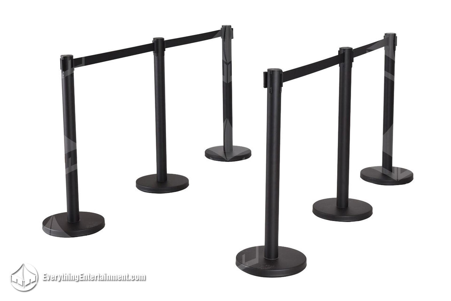  Stanchions – Black Retractable Belt