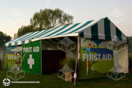 tent setup for first aid station