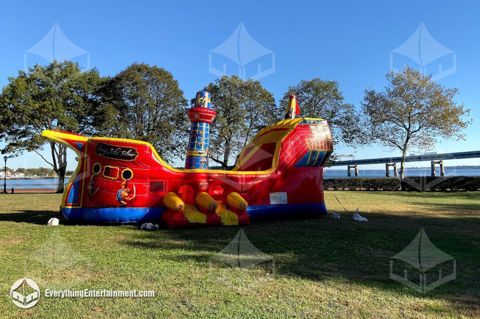 our pirate ship themed inflatable slide