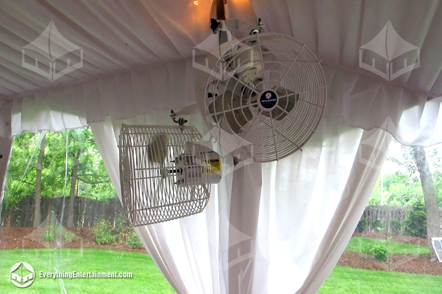 Mounted tent fans